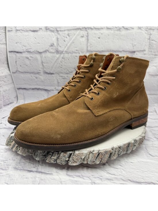 Vince Camuto Other - Vince Camuto Men's Tan Suede Lace-Up Ankle Dress Boots Side Zipper Size 13M